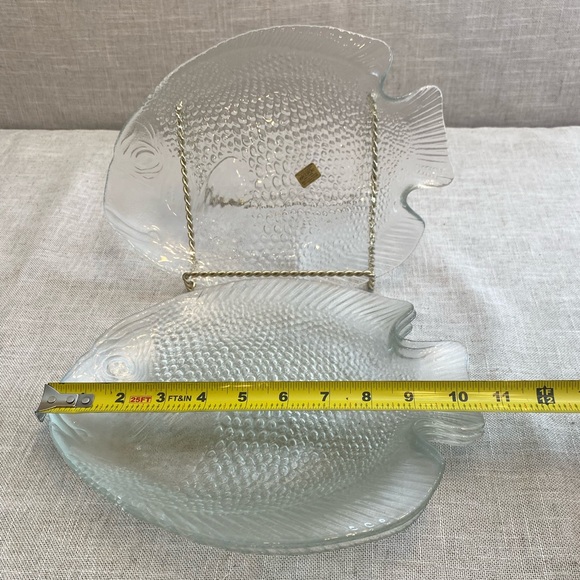 Arcoroc Dining Vintage Arcoroc Fish Shaped Glass Plates Set Of 4